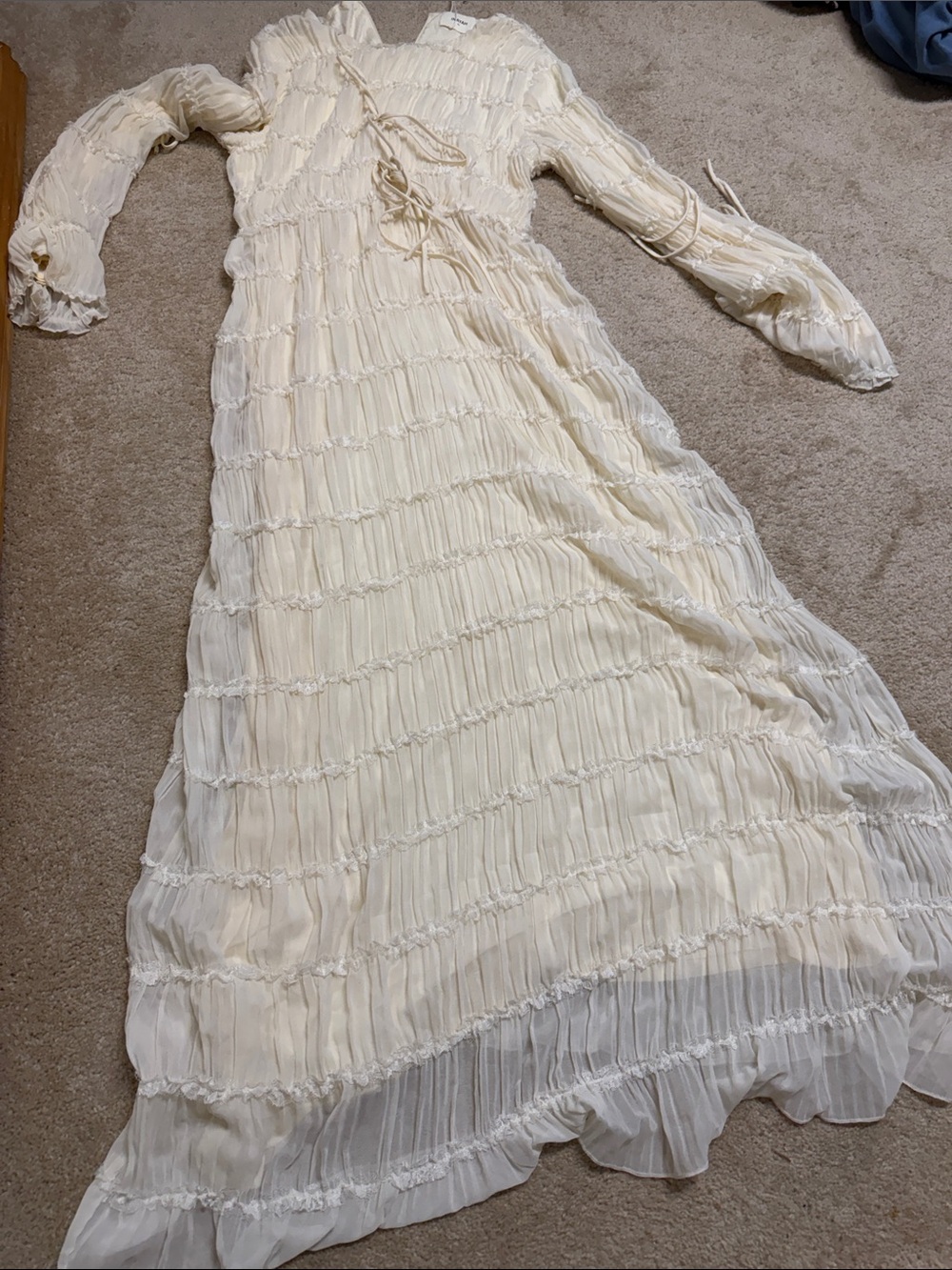 Inaya Cream Tiered Maxi Dress